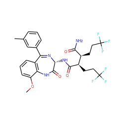 COc1cccc2c1NC(=O)[C@@H](NC(=O)[C@H](CCC(F)(F)F)[C@H](CCC(F)(F)F)C(N)=O)N=C2c1cccc(C)c1 ZINC000210778928