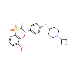 COc1cccc2c1O[C@@H](c1ccc(OC3CCN(C4CCC4)CC3)cc1)[C@@H](C)S2(=O)=O ZINC000043018530