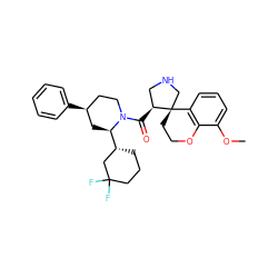 COc1cccc2c1OCC[C@@]21CNC[C@@H]1C(=O)N1CC[C@H](c2ccccc2)C[C@@H]1[C@@H]1CCCC(F)(F)C1 ZINC000202482910