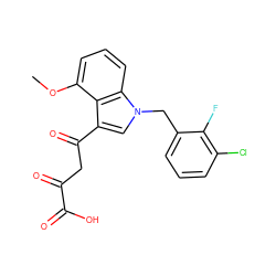 COc1cccc2c1c(C(=O)CC(=O)C(=O)O)cn2Cc1cccc(Cl)c1F ZINC000102153857