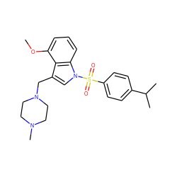 COc1cccc2c1c(CN1CCN(C)CC1)cn2S(=O)(=O)c1ccc(C(C)C)cc1 ZINC001772593464