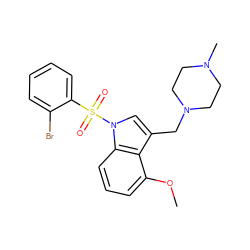 COc1cccc2c1c(CN1CCN(C)CC1)cn2S(=O)(=O)c1ccccc1Br ZINC001772598939