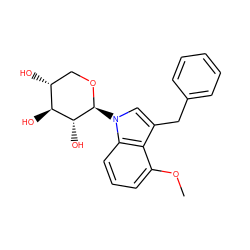 COc1cccc2c1c(Cc1ccccc1)cn2[C@@H]1OC[C@@H](O)[C@H](O)[C@H]1O ZINC000066112062