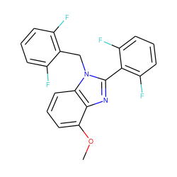 COc1cccc2c1nc(-c1c(F)cccc1F)n2Cc1c(F)cccc1F ZINC000013518655