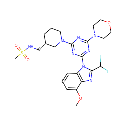 COc1cccc2c1nc(C(F)F)n2-c1nc(N2CCOCC2)nc(N2CCC[C@@H](CNS(C)(=O)=O)C2)n1 ZINC000113914542