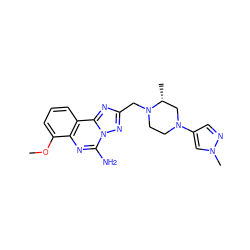 COc1cccc2c1nc(N)n1nc(CN3CCN(c4cnn(C)c4)C[C@H]3C)nc21 ZINC000473248957