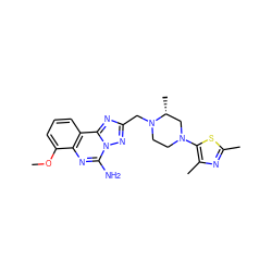 COc1cccc2c1nc(N)n1nc(CN3CCN(c4sc(C)nc4C)C[C@H]3C)nc21 ZINC000473249047