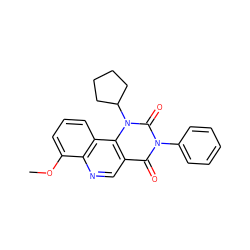 COc1cccc2c1ncc1c(=O)n(-c3ccccc3)c(=O)n(C3CCCC3)c12 ZINC000117803685