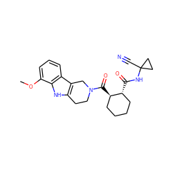 COc1cccc2c3c([nH]c12)CCN(C(=O)[C@@H]1CCCC[C@H]1C(=O)NC1(C#N)CC1)C3 ZINC000043202254