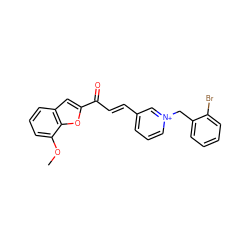 COc1cccc2cc(C(=O)/C=C/c3ccc[n+](Cc4ccccc4Br)c3)oc12 ZINC000473147517