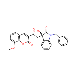 COc1cccc2cc(C(=O)C[C@]3(O)C(=O)N(Cc4ccccc4)c4ccccc43)c(=O)oc12 ZINC000001127997