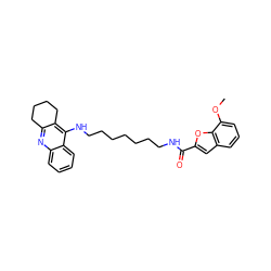COc1cccc2cc(C(=O)NCCCCCCCNc3c4c(nc5ccccc35)CCCC4)oc12 ZINC000653762906