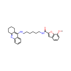 COc1cccc2cc(C(=O)NCCCCCCNc3c4c(nc5ccccc35)CCCC4)oc12 ZINC000653707190