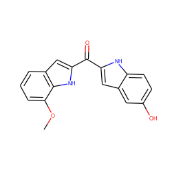 COc1cccc2cc(C(=O)c3cc4cc(O)ccc4[nH]3)[nH]c12 ZINC000013687756