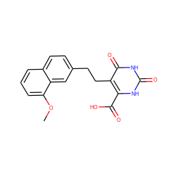 COc1cccc2ccc(CCc3c(C(=O)O)[nH]c(=O)[nH]c3=O)cc12 ZINC000098209556