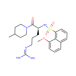 COc1cccc2cccc(S(=O)(=O)N[C@@H](CCCN=C(N)N)C(=O)N3CCC(C)CC3)c12 ZINC000027978729