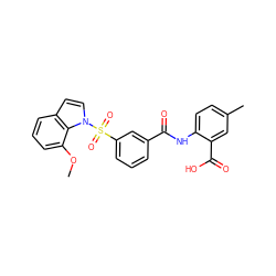 COc1cccc2ccn(S(=O)(=O)c3cccc(C(=O)Nc4ccc(C)cc4C(=O)O)c3)c12 ZINC000040430870