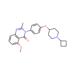 COc1cccc2nc(C)n(-c3ccc(OC4CCN(C5CCC5)CC4)cc3)c(=O)c12 ZINC000042887345