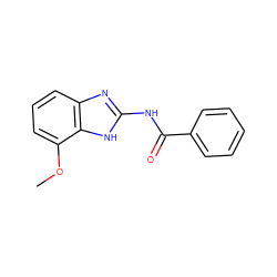 COc1cccc2nc(NC(=O)c3ccccc3)[nH]c12 ZINC001533953560