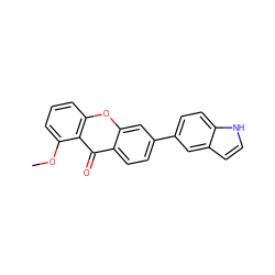 COc1cccc2oc3cc(-c4ccc5[nH]ccc5c4)ccc3c(=O)c12 ZINC000015935766