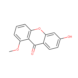 COc1cccc2oc3cc(O)ccc3c(=O)c12 ZINC000004167143