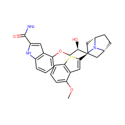 COc1cccc2sc([C@H]3C[C@@H]4CC[C@H](C3)N4C[C@H](O)COc3cccc4[nH]c(C(N)=O)cc34)cc12 ZINC000100903467