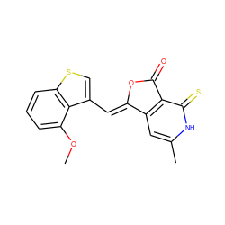 COc1cccc2scc(/C=C3\OC(=O)c4c3cc(C)[nH]c4=S)c12 ZINC000040872694