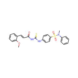 COc1ccccc1/C=C/C(=O)NC(=S)Nc1ccc(S(=O)(=O)N(C)c2ccccc2)cc1 ZINC000002136782