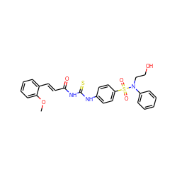 COc1ccccc1/C=C/C(=O)NC(=S)Nc1ccc(S(=O)(=O)N(CCO)c2ccccc2)cc1 ZINC001772658034