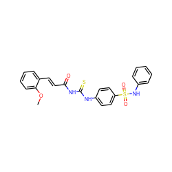 COc1ccccc1/C=C/C(=O)NC(=S)Nc1ccc(S(=O)(=O)Nc2ccccc2)cc1 ZINC000013981869