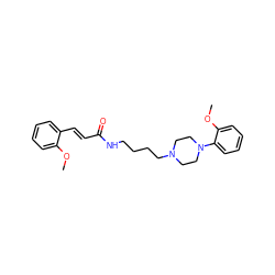 COc1ccccc1/C=C/C(=O)NCCCCN1CCN(c2ccccc2OC)CC1 ZINC000013526330