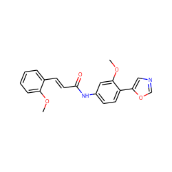 COc1ccccc1/C=C/C(=O)Nc1ccc(-c2cnco2)c(OC)c1 ZINC000013818712