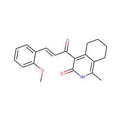 COc1ccccc1/C=C/C(=O)c1c2c(c(C)[nH]c1=O)CCCC2 ZINC000008577614