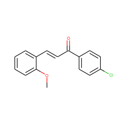 COc1ccccc1/C=C/C(=O)c1ccc(Cl)cc1 ZINC000004773025