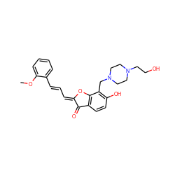 COc1ccccc1/C=C/C=C1\Oc2c(ccc(O)c2CN2CCN(CCO)CC2)C1=O ZINC000020533280