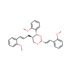 COc1ccccc1/C=C/C[C@@H]1CO[C@@H](/C=C/c2ccccc2OC)O[C@H]1c1ccccc1OC ZINC000299840777