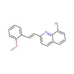 COc1ccccc1/C=C/c1ccc2cccc(O)c2n1 ZINC000004140788