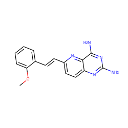 COc1ccccc1/C=C/c1ccc2nc(N)nc(N)c2n1 ZINC001772648790