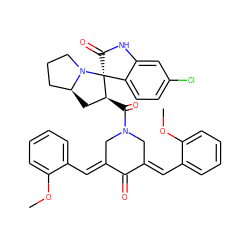 COc1ccccc1/C=C1\CN(C(=O)[C@H]2C[C@H]3CCCN3[C@]23C(=O)Nc2cc(Cl)ccc23)C/C(=C\c2ccccc2OC)C1=O ZINC000096269753