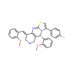 COc1ccccc1/C=C1\CNCC2=C1N=C1SC=C(c3ccc(F)cc3)N1[C@@H]2c1ccccc1OC ZINC000103230117