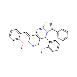 COc1ccccc1/C=C1\CNCC2=C1N=C1SC=C(c3ccccc3)N1[C@@H]2c1ccccc1OC ZINC000103231049