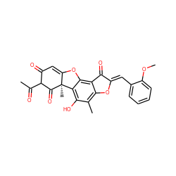 COc1ccccc1/C=C1\Oc2c(C)c(O)c3c(c2C1=O)OC1=CC(=O)C(C(C)=O)C(=O)[C@@]13C ZINC000299821952