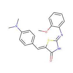 COc1ccccc1/N=C1/NC(=O)/C(=C/c2ccc(N(C)C)cc2)S1 ZINC000013124102