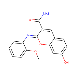 COc1ccccc1/N=c1\oc2cc(O)ccc2cc1C(N)=O ZINC000013750195