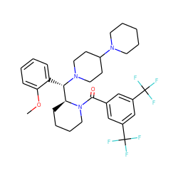 COc1ccccc1[C@@H]([C@@H]1CCCCN1C(=O)c1cc(C(F)(F)F)cc(C(F)(F)F)c1)N1CCC(N2CCCCC2)CC1 ZINC000027517322