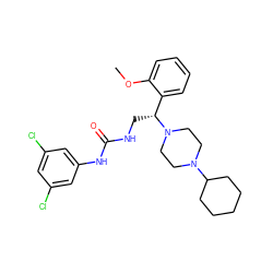 COc1ccccc1[C@@H](CNC(=O)Nc1cc(Cl)cc(Cl)c1)N1CCN(C2CCCCC2)CC1 ZINC000028523958