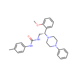 COc1ccccc1[C@@H](CNC(=O)Nc1ccc(C)cc1)N1CCN(c2ccccc2)CC1 ZINC000028522856