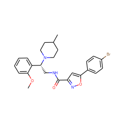 COc1ccccc1[C@@H](CNC(=O)c1cc(-c2ccc(Br)cc2)on1)N1CCC(C)CC1 ZINC000011905343