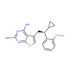 COc1ccccc1[C@@H](Cc1coc2nc(N)nc(N)c12)C1CC1 ZINC000045391895