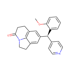 COc1ccccc1[C@@H](c1ccncc1)c1cc2c3c(c1)CCN3C(=O)CC2 ZINC000095595710